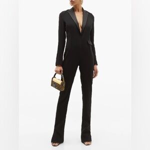 SOLD $250 Galvan London Berlin Tuxedo Satin Lapels Sexy, BeautifulJumpsuit NWT